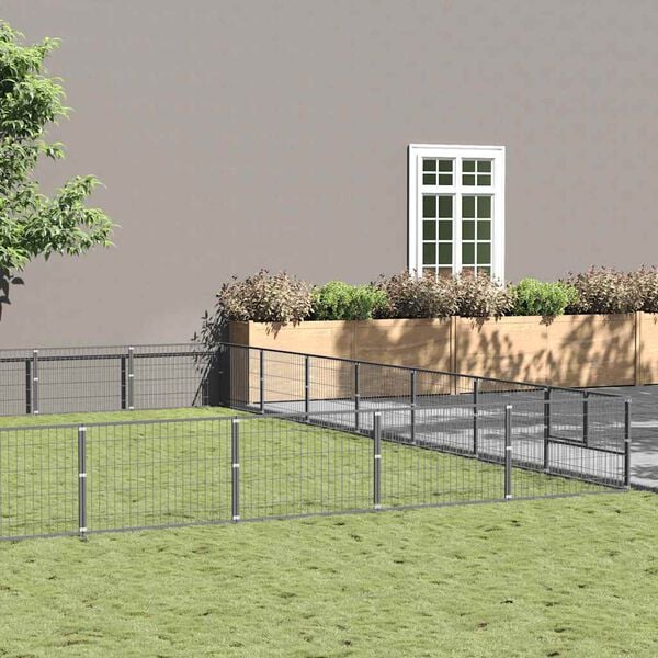 vidaXL Koterec pre psov strieborn&yacute; 70 m&sup2; oceľ