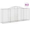 vidaXL Obl&uacute;kov&eacute; gabionov&eacute; ko&scaron;e 13 ks 300x50x120/140 cm pozink. železo