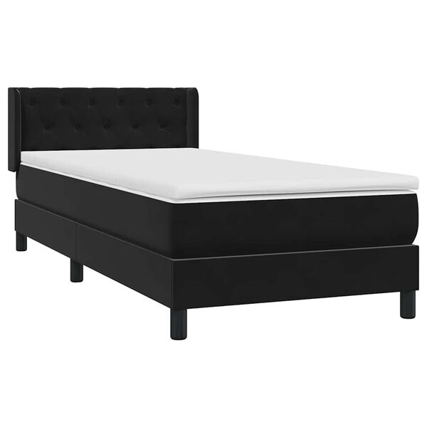 vidaXL Posteľn&yacute; r&aacute;m boxspring s matracom čierny 80x220 cm zamat