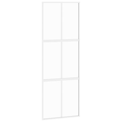 vidaXL Posuvné dvere biele 76x205 cm tvrdené sklo a hliník