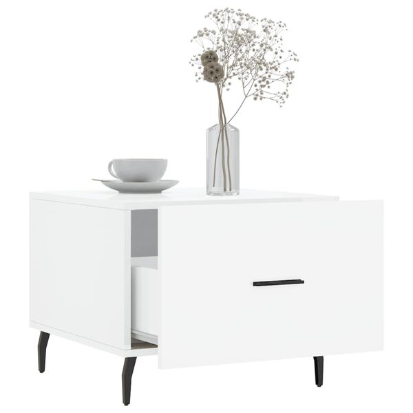 vidaXL Konferenčn&eacute; stol&iacute;ky 2 ks leskl&eacute; biele 50x50x40 cm kompoz. drevo