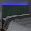 vidaXL Čelo postele s LED tmavozelen&eacute; 160x5x118/128 cm zamat