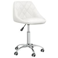 vidaXL Otočná kancelárska stolička biela umelá koža