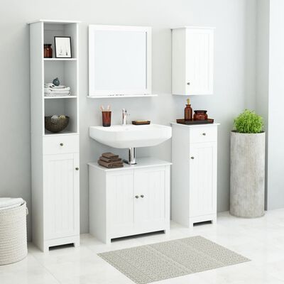 vidaXL 5-dielna sada kúpeľňového nábytku biela