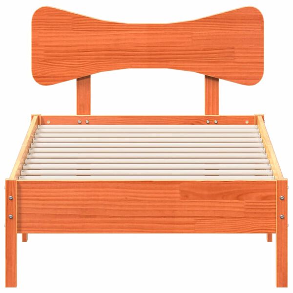 vidaXL Posteľ bez matraca voskovo hnedá 90x200 cm masívna borovica