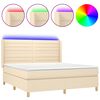 vidaXL Posteľ boxsping s matracom a LED kr&eacute;mov&aacute; 180x200 cm l&aacute;tka