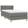 vidaXL Boxspring posteľ s matracom tmavosiv&aacute; 90x200 cm l&aacute;tka