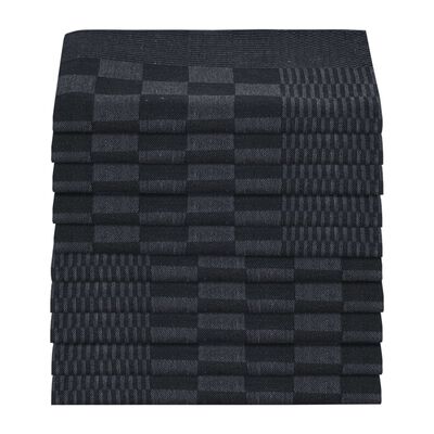 vidaXL Kuchynské utierky 10 ks čierno-šedé 50x70 cm bavlna