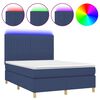 vidaXL Posteľ boxsping s matracom a LED modr&aacute; 140x200 cm l&aacute;tka
