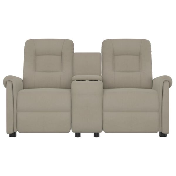 vidaXL 2-miestne skl&aacute;pacie mas&aacute;žne kreslo+držiak na poh&aacute;re, svetlosiv&eacute;