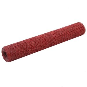 vidaXL Dr&ocirc;ten&eacute; pletivo, oceľ potiahnut&aacute; PVC 25x1 m, červen&eacute;