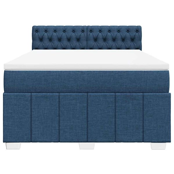 vidaXL Boxspring posteľ s matracom modr&yacute; 140x190 cm l&aacute;tka