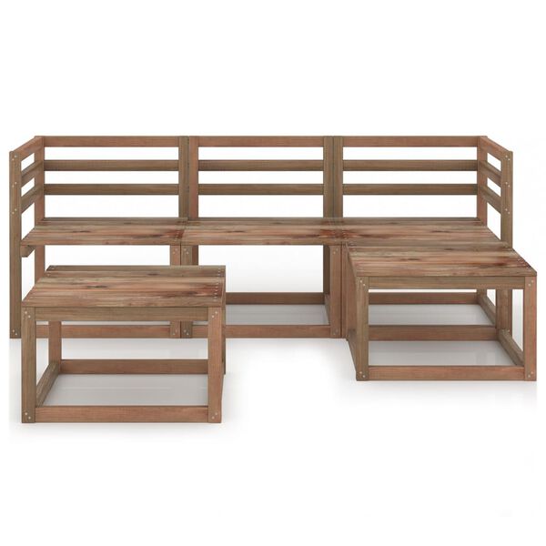 vidaXL 5-dielna z&aacute;hradn&aacute; sedacia s&uacute;prava hned&aacute; impregnovan&aacute; borovica