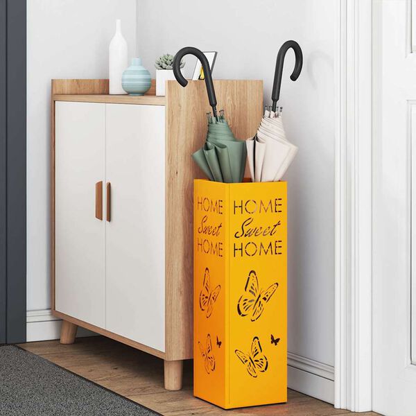 vidaXL Stojan na slnečník Horčicová 15.5 x 15.5 x 49 cm Kov