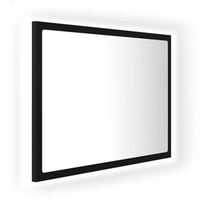 vidaXL LED k&uacute;peľňov&eacute; zrkadlo čierne 60x8,5x37 cm, akryl