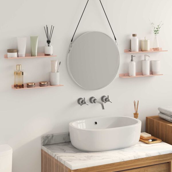 vidaXL Z&aacute;vesn&aacute; polica N&aacute;stenn&yacute; 4 pcs Ružov&aacute; 40 x 8,5 x 2,5 cm Oceľ