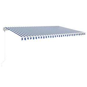 vidaXL Automaticky zaťahovacia mark&iacute;za 500x350 cm modro-biela