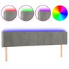vidaXL Čelo postele s LED bledosiv&eacute; 163x16x78/88 cm zamat