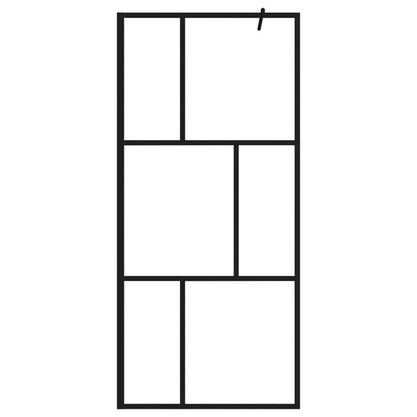 vidaXL Sprchová zástena s tvrdeným sklom čierna 90x195 cm