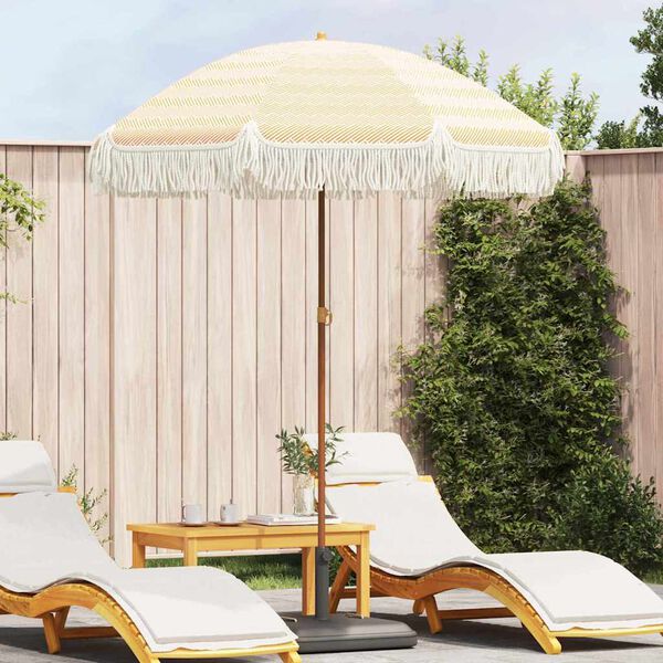 vidaXL Pl&aacute;žov&yacute; slnečn&iacute;k Žlt&aacute; a biela 160 x 160 x 196 cm