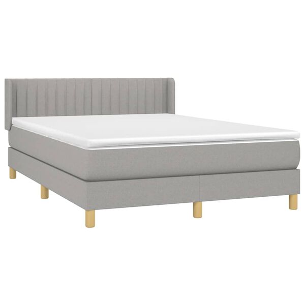 vidaXL Boxspring posteľ s matracom bledosiv&aacute; 140x200 cm l&aacute;tka