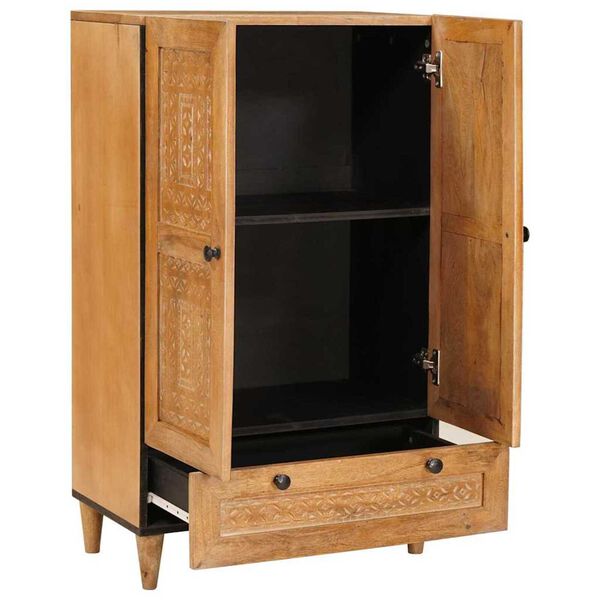 vidaXL Highboard s poličkou Svetlohnedá 60 x 33 x 100 cm mangový masív