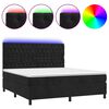 vidaXL Posteľ boxsping s matracom a LED čierna 180x200 cm zamat