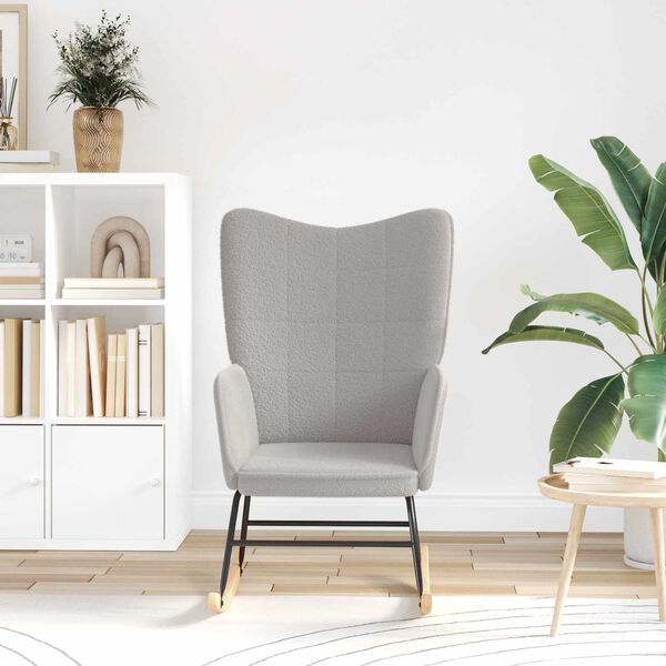 vidaXL Hojdacie kreslo Svetlosiv&aacute; Sherpa l&aacute;tka