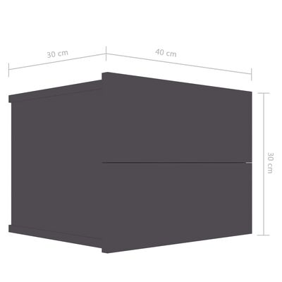 vidaXL Nočné stolíky 2 ks, sivé 40x30x30 cm, kompozitné drevo