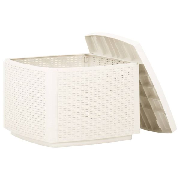 vidaXL Záhradný stôl biely 53x53x40 cm plast