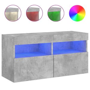 vidaXL TV n&aacute;stenn&aacute; skrinka s LED svetlami bet&oacute;novo siv&aacute; 80x30x40 cm