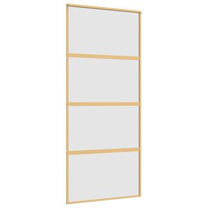 vidaXL Posuvn&eacute; dvere zlat&eacute; 90x205 cm matn&eacute; ESG sklo a hlin&iacute;k