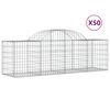 vidaXL Obl&uacute;kov&yacute; gabionov&yacute; k&ocirc;&scaron; 50 ks 200x50x60/80 cm pozinkovan&eacute; železo