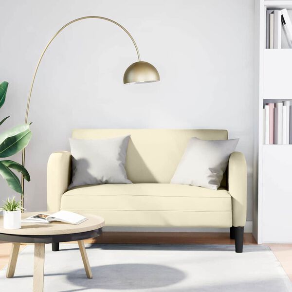 vidaXL Loveseat pohovka kr&eacute;mov&aacute; 110 cm umel&aacute; koža