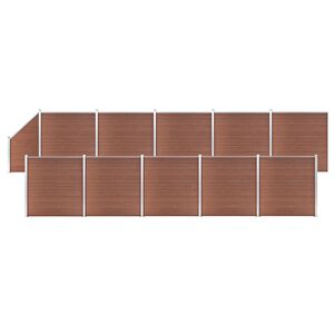 vidaXL WPC plot, 10 &scaron;tvorcov&yacute;ch + 1 zo&scaron;ikmen&yacute; diel 1830x186 cm, hned&yacute;