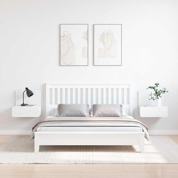 vidaXL Nočn&yacute; stol&iacute;k 2 pcs Biela 44 x 32,5 x 40 cm Borovicov&yacute; mas&iacute;v