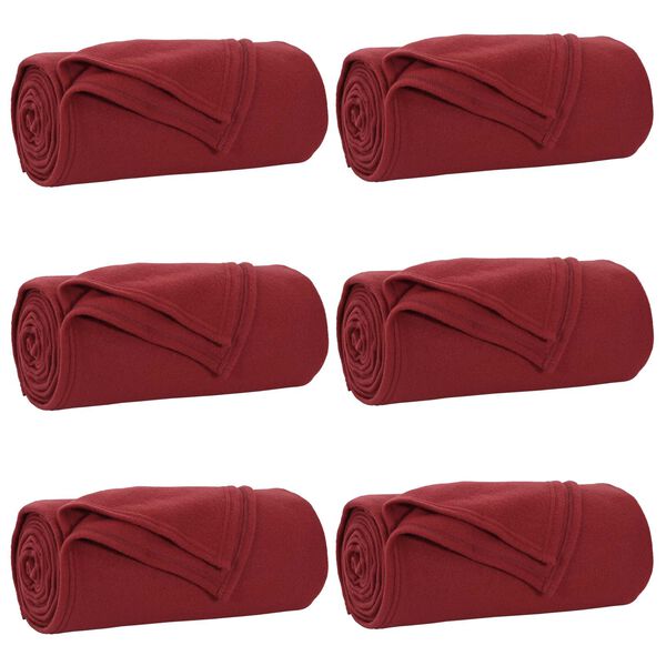 vidaXL Prikr&yacute;vky na hodenie 6 pcs Bordeaux červen&aacute; 240 x 220 cm Fl&iacute;s