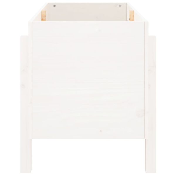 vidaXL Z&aacute;hradn&yacute; vyv&yacute;&scaron;en&yacute; z&aacute;hon biely 101x50x57 cm borovicov&yacute; mas&iacute;v