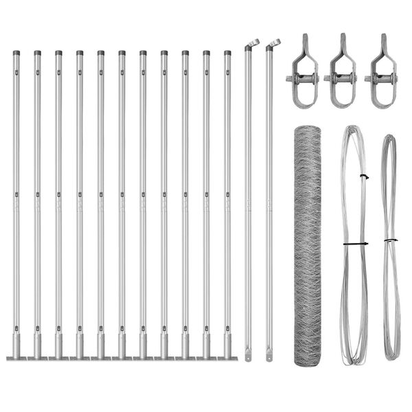 vidaXL Stĺp na plot. Strieborn&aacute; 25 x 1,2 m (36 mm sieť) Oceľ