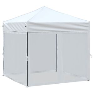 vidaXL Skladac&iacute; p&aacute;rty stan s bočnicami biely 2x2 m