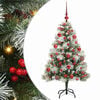 vidaXL Umel&yacute; vianočn&yacute; stromček Zelen&aacute; a biela 150 cm PVC, kov a plast