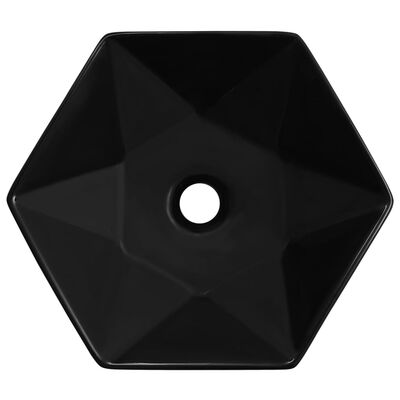 vidaXL Umývadlo biele 41x36,5x12 cm keramické čierne
