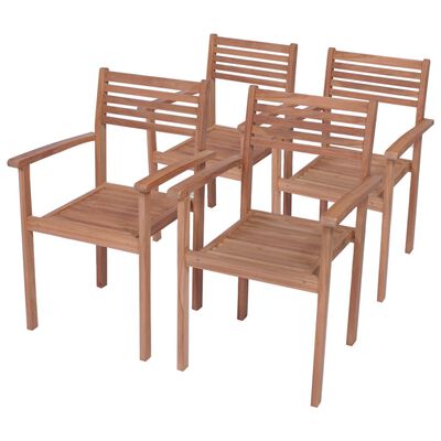 vidaXL Záhradné stoličky 4 ks antracitové podložky teakový masív