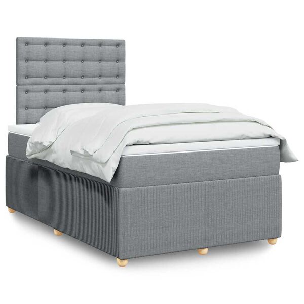 vidaXL Boxspring posteľ s matracom bledosiv&aacute; 120x200 cm l&aacute;tka