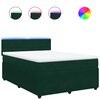 vidaXL Posteľn&yacute; r&aacute;m boxsping s matracom tmavozelen&yacute; 140x190 cm zamat