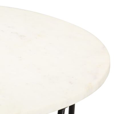 vidaXL Konferenčný stolík biely 65x65x42 cm pravý kameň s mramorovou textúrou