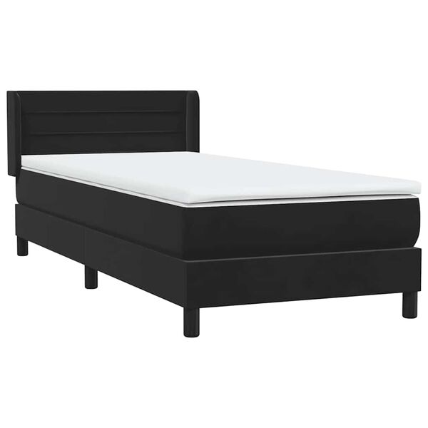 vidaXL Posteľn&yacute; r&aacute;m boxspring s matracom čierny 80x210 cm zamat