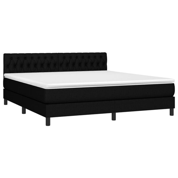 vidaXL Posteľn&yacute; r&aacute;m boxspring s matracom čierny 180x200 cm l&aacute;tka