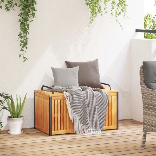 vidaXL Vonkajší box na vankúše 85x45x45/53 cm masívna akácia a oceľ