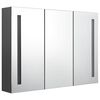 vidaXL LED k&uacute;peľňov&aacute; zrkadlov&aacute; skrinka 89x14x62 cm siv&aacute;